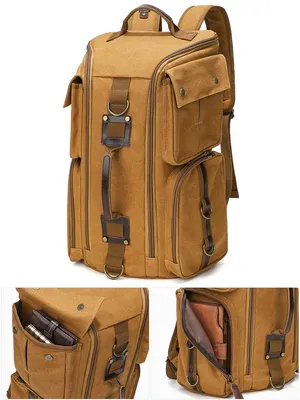 Produktbild von STUNQ® Vintage Canvas Rucksack mit großer Kapazität, wasserdicht, Reiserucksack für Laptop, Freizeitrucksack für Herren, für