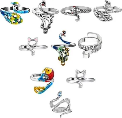 Image de Lot de 10 anneaux à crochet réglables pour accessoires de tricot et de crochet