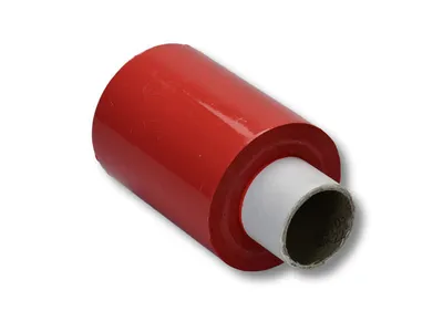 Produktbild von 40x Bündelstretchfolie 100 mm 23my ROT Kernlänge 140 mm 150m