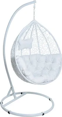 Produktbild von Polyrattan Hängesessel Hängekorb mit Gestell und XXL Relaxkissen Hängestuhl