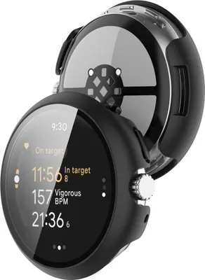 Produktbild von Etui ze szkłem do zegarka Bizon Case+Glass Watch do Google Pixel Watch 3 45mm, czarne