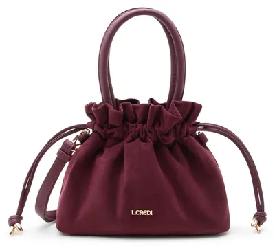 Image de L.CREDI sac à main sac à épaule bandoulière Sopherl Hobo Bag Cherry Shade bordeaux