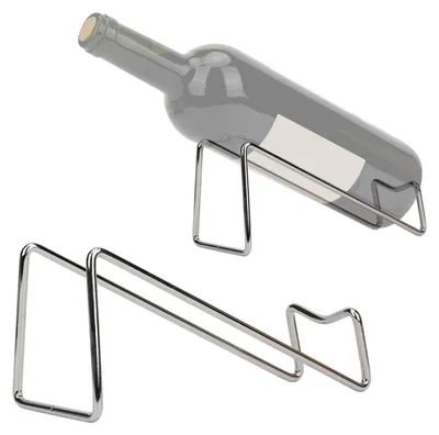 Metall-Weinregal 2er Set, Flaschenhalter, silber, 19,5x8,2 cm