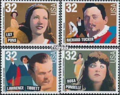 Produktbild von Briefmarken USA 1997 Mi 2879-2882 postfrisch Musikgeschichte - Opernsänger