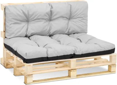 Produktbild von Palettenkissen Outdoor Waschbar - 80x120 cm Pallettensitzkissen für Europaletten Sitzkissen Polster Hellgrau