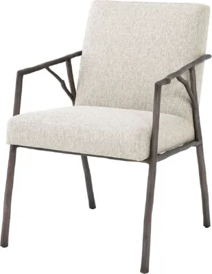 Produktbild von Casa Padrino Luxus Esszimmerstuhl Naturfarben / Bronze 56 x 61 x H. 83 cm - Edler Küchenstuhl mit Armlehnen - Luxus Esszimmer Möbel