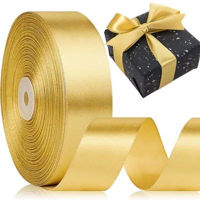 Goldenes Geschenkband, 44 m, 20 mm, Polyester, 2 Rollen