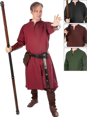 Produktbild von Mittelalter Herren Tunika - Ritter Knappe LARP Farbe: schwarz, Größe: L