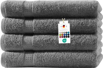 Produktbild von Handtücher 50x100 cm aus 100% Baumwolle im 4er Set, Frottier Handtücher Set 500g/m2