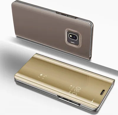 Produktbild von Handyhülle für Samsung Galaxy J4 Smart Cover Schutzhülle Clear View Case Gold