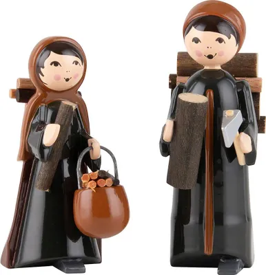 Produktbild von Holzmacherpaar 2-teilig farbig (7cm) von ULMIK