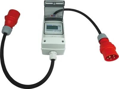 Produktbild von NWP 16A 400V CEE Adapter - mobiler digitaler Stromzähler - geeicht - (ohne Reset) IP44 - 3-phasig