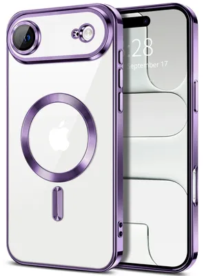 Produktbild von Weiche Klar Hülle für iPhone Air, Kameraschutz, Kompatibel mit MagSafe, Elektroplattiert TPU Handyhülle Lila