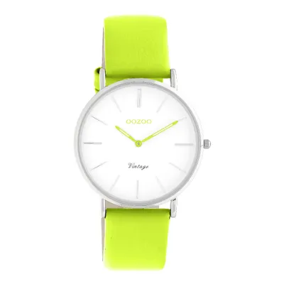 Produktbild von Oozoo Armbanduhr hellgrün Leder Vintage Series Damen Analog-Quarzuhr UOC20281