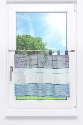 Produktbild von Scheibengardine von Lysel - Hermina (Bx H) 140cm * 50cm Blau/Petrol