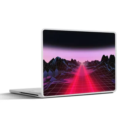 Produktbild von MuchoWow® Laptop Aufkleber Sticker Cover Spiele - Futuristisch - Neon 36.5x27.5 cm - Laptop-Sticker