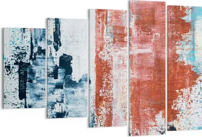 Produktbild von Bild auf Leinwand - Leinwandbild - 5 Teile - Abstraktion Marine Rot - 150x100cm - Wand Bild - Wanddeko - Wandbilder - Leinwanddruck - Bilder - Wanddekoration - Leinwand bilder - EG150x100-4883