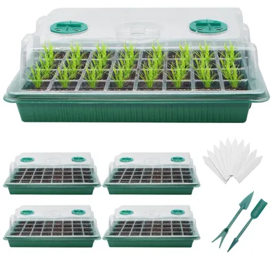 Produktbild von Anzuchtschale Anzuchtbox Saatschale - 40 Zellen - Transparenter Deckel - Verstellbare Belüftung - Für Gemüse, Blumen und Kräuter