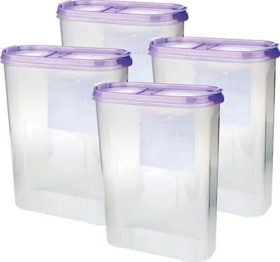 Produktbild von Vorratsdosen mit Deckel 2,8 Liter - 4er Pack / Lila, Luftdicht Schüttdose BPA frei, Vorratsbehälter Set - Frischhaltedosen Klappdeckel