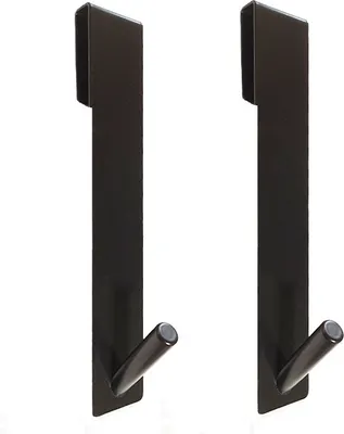 Produktbild von Haken, Stanzfreie Badhaken aus Edelstahl, Schwarze Handtuchhaken 2er Set