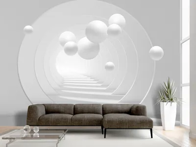 Produktbild von Vlies Fototapete 3D Effekt 400x280 cm Tapeten Wandtapete XXL Kugeln Tunnel grau a-C-0101-a-a