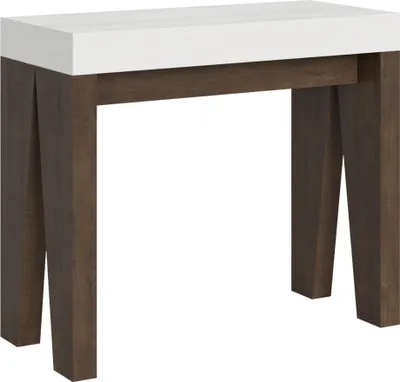 Zdjęcie produktu dla ITAMOBY - Konsola rozkładana 90x40/300 cm Naxy Mix Blat Frassino biała - Struktura Orzech