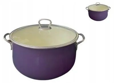 Image de Casserole Émaillée Solide Epewex avec Couvercle 6L Violette