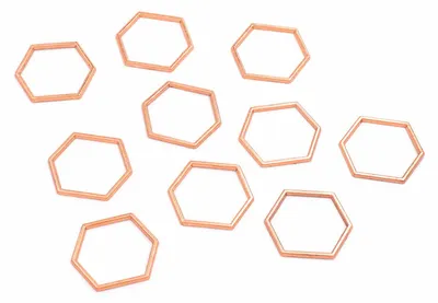 Produktbild von Vintageparts Honigwabe Verbinder Metalllegierung roségold 20mm, 10 Stück