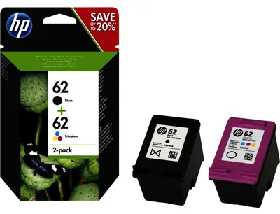 Produktbild von HP N9J71AE Combo 2-Pack BK/Color No. 62