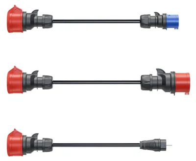 Adapterset für Gemini flex 11 kW – CEE 32A, 16A, Schuko
