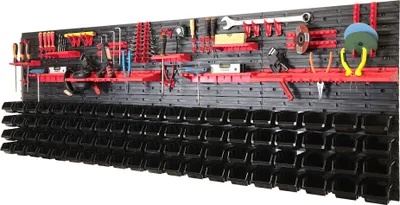 Produktbild von 136-tlg. Werkzeugwand Set XXL 2316 x 780 mm Werkstattwand Werkstattregal Wandregal mit Werkzeughalterungen 80 Stapelboxen für Werkstatt Garage Lagersystem Werkstatteinrichtung Kunststoff