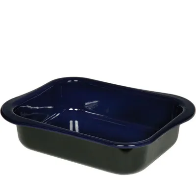 Obrázek produktu pro Riess Pánev s vlnovou rukojetí černo-modrá 36/26,5/9,8 cm Pečicí pánev smaltovaná