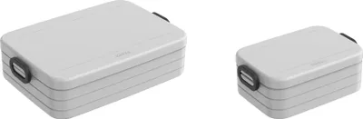Produktbild von Mepal | Take a Break Duo Pack | Brotdose To Go | Lunchboxen für 2 bis 4 Sandwiches oder 4 bis 8 Brotscheiben | ideal für Meal Prep | Essenbox mit Unterteilung | Cool Grey