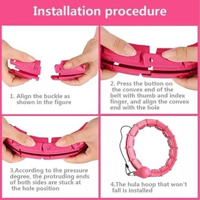 Produktbild von Famanu Hoola Hoop Fitness mit Massagefunktion - Rosa, 24 abnehmbare Teile