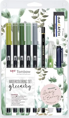 Immagine prodotto di Set di pennelli Tombow ABT Greenery colori assortiti, 1 set