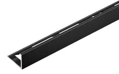 Produktbild von Aluminium-Eckprofil für Fliesen, 10 mm, Cezar, Schwarz RAL 9005, matt, 1 m