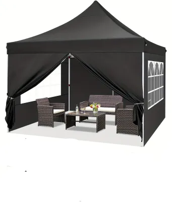 Produktbild von Partyzelten - Pavillons - Gartenzelten - Pavillonzelt - Überdachung - Pop-up-Zelt - 3,05 x 3,05 m - Verstellbare Höhe