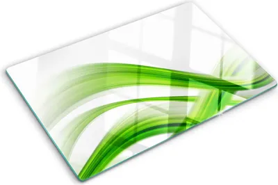 Produktbild von Tulup Glas Herdabdeckplatte - 80x52 cm - Glaskeramikkochfeld-Abdeckung Spritzschutz Glasabdeckplatte - Einteilig - Kunst: Modern & Klassisch - Wellen Abstraktion - Grün