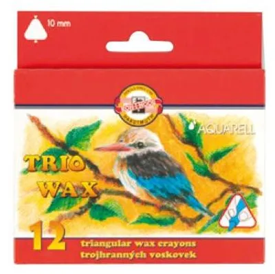 Immagine prodotto di KOH pastelli a cera TRIO WAXAquarell 10 mm x 90 mm confezione da 12