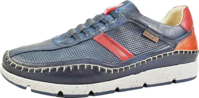 A single blue sneaker is shown against a white background.