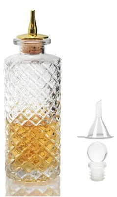 Obrázok produktu pre Sklenená fľaša na koktaily s viečkom s odmerkou