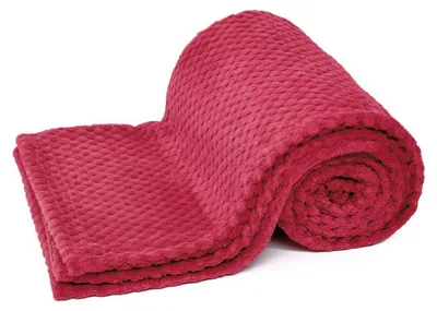 Obrázok produktu pre Home Elements Mikroflanelová deka, vínová s texturou