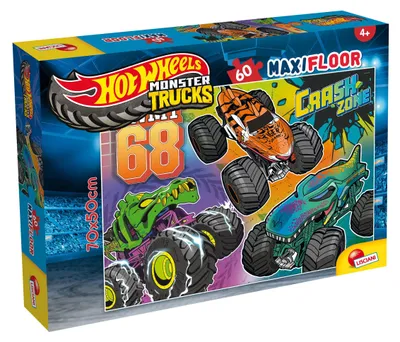 Produktbild von Lisciani Hot Wheels Monster Trucks Puzzle, 2 x 60 Teile, für Kinder ab 4 Jahren