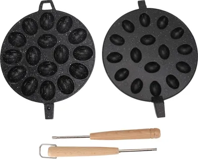 Produktbild von Keksform, 16 Löcher, antihaftbeschichtet, ovale Form für Heimbäckerei, Stil 1
