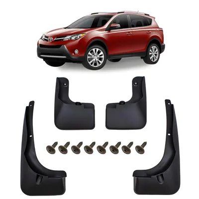 Produktbild von Schmutzfänger, 4er-Set Schmutzfänger-Kit Spritzschutz Schmutzfänger mit Befestigungssatz, für Toyota RAV4 IV XA40 2013-2015,  Zubehör Vorne Und Hinten