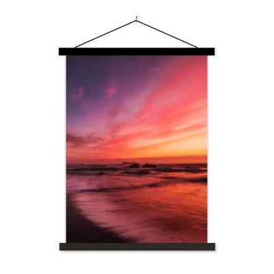Produktbild von MuchoWow® Textilposter Strand - Meer - Natur - Abend 40x53 cm mit schwarzem Rahmen - Abbildung