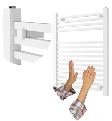 Immagine prodotto di Granitan - Termoarredo bagno - Scaldasalviette 80x60 cm - Radiatore bianco - 437 W - BERGEN
