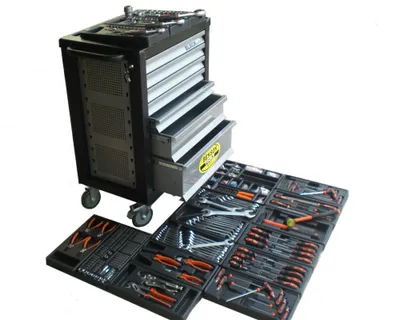 Immagine prodotto di 1125 pezzi carrello per officina carrello porta attrezzi, pieno di attrezzi, armadio porta attrezzi