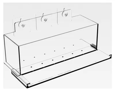 Produktbild von Transparente Acrylvase für Blumenkästen mit Abflussloch – Ideal für Fensterbank, Innen- und Außenbereich, Terrasse, Garten und Balkon.