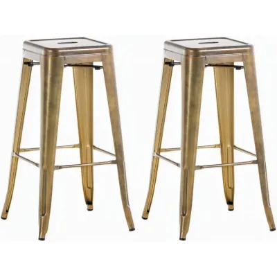 Produktbild von 2er Set Barhocker Joshua - gold